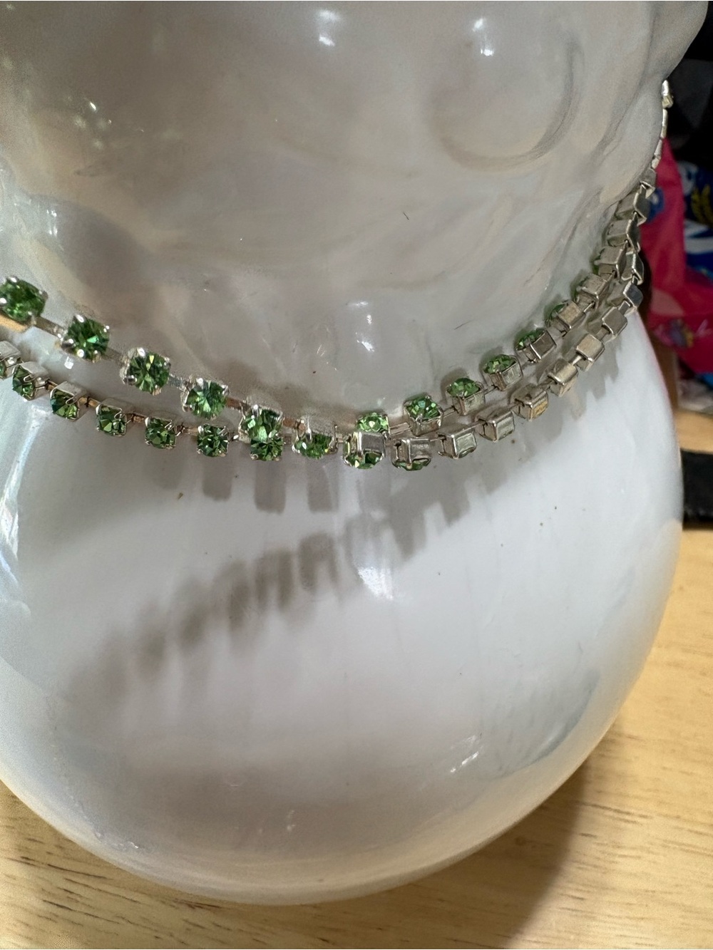 N237 Green Crystal Tennis Belt with clasp